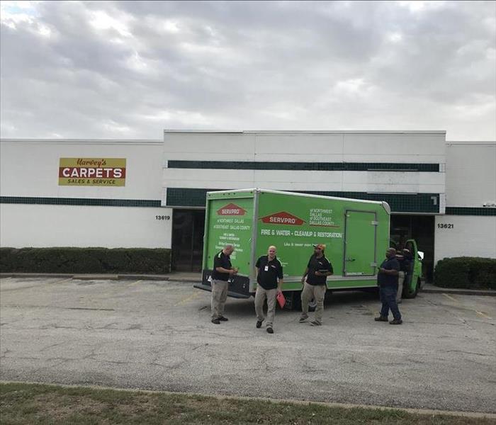 servpro box truck at work site