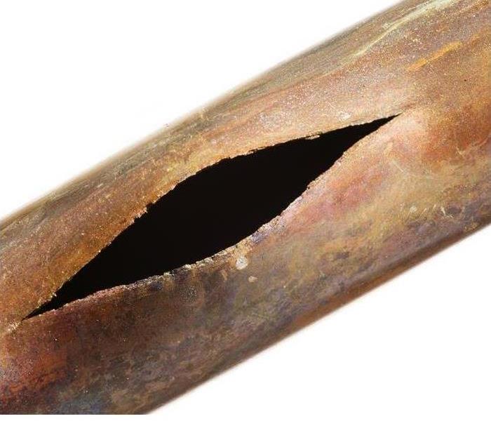 burst copper pipe