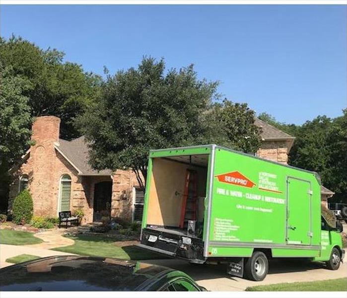 SERVPRO box truck with rear door opened