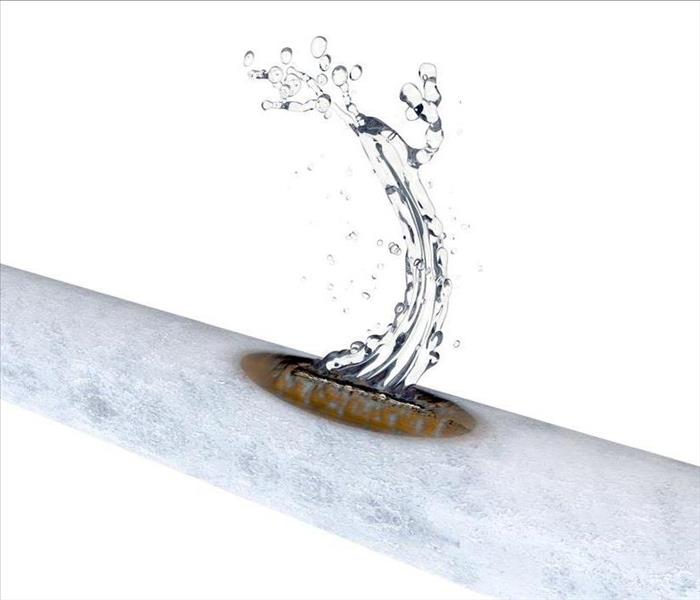 frost covered burst copper pipe