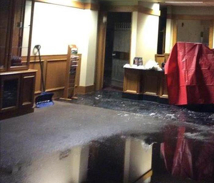 Water damage in a bank